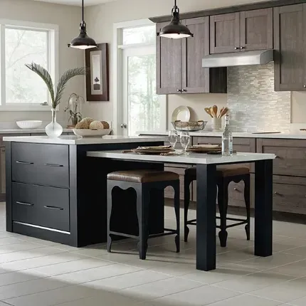 black cabinets
